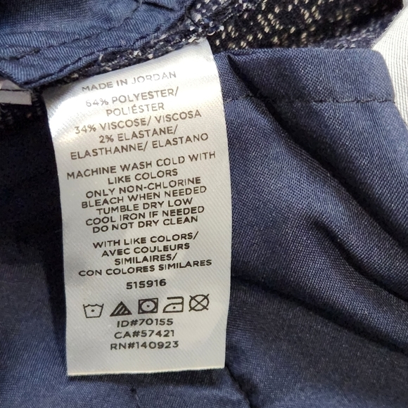 SIZE 8T LOFT Trouser Wool looking Black Grey color High waist dress pant NWT - Picture 15 of 15